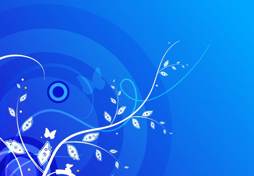 free vector Floral with Blue Background Vector Graphic